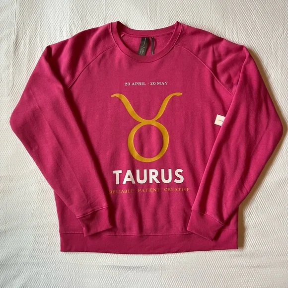 Anthropologie The Zodiac Pink Taurus Sweatshirt, Medium, NWT - Picture 4 of 9